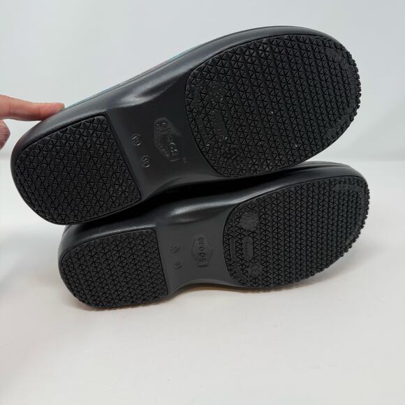 Crocs Clogs Women's 9 Black Multi-color Neria Pro II Graphic Clogs Nurse NWT - Picture 4 of 12